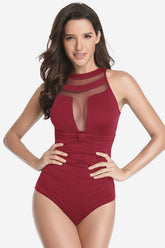 Maillot de bain sexy en maille avec contrôle du ventre